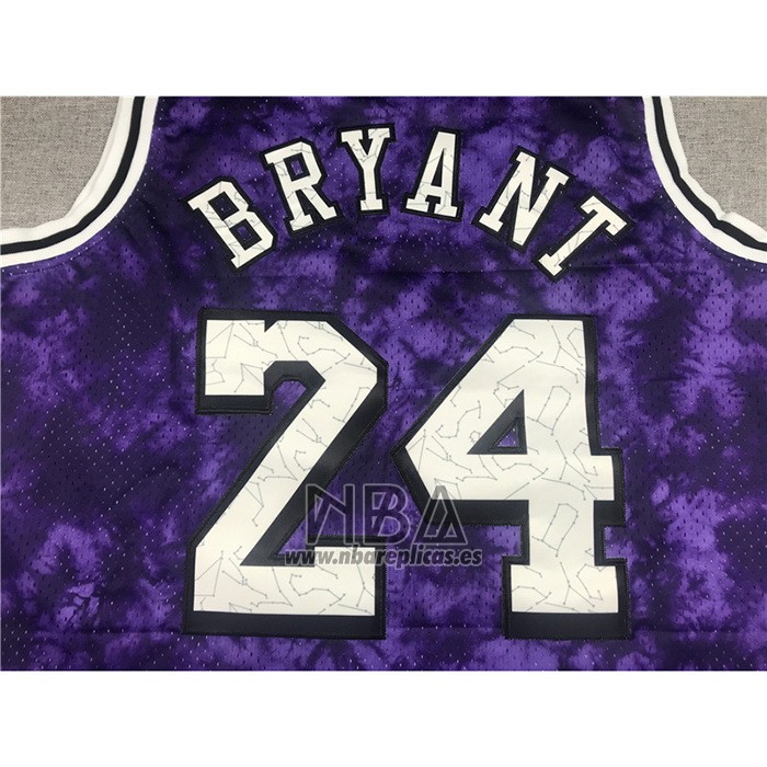 Camiseta Los Angeles Laker Kobe Bryant NO 24 Galaxy Violeta